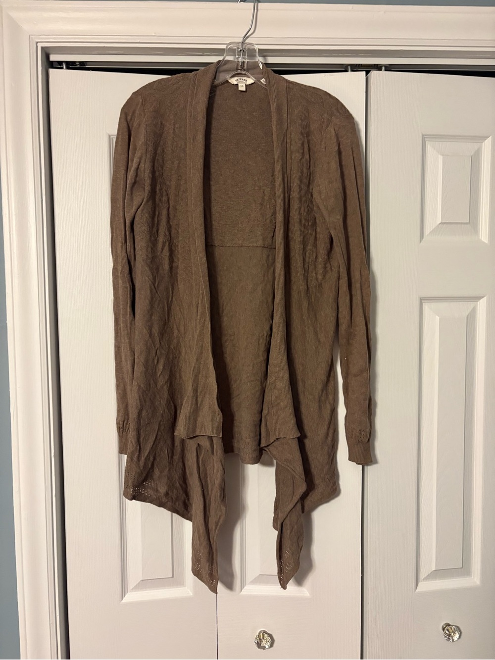 Fat Face Brown Draped Open-Front Cardigan